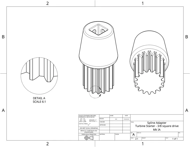 Adapter Splined 3/8 Drive - Image 4