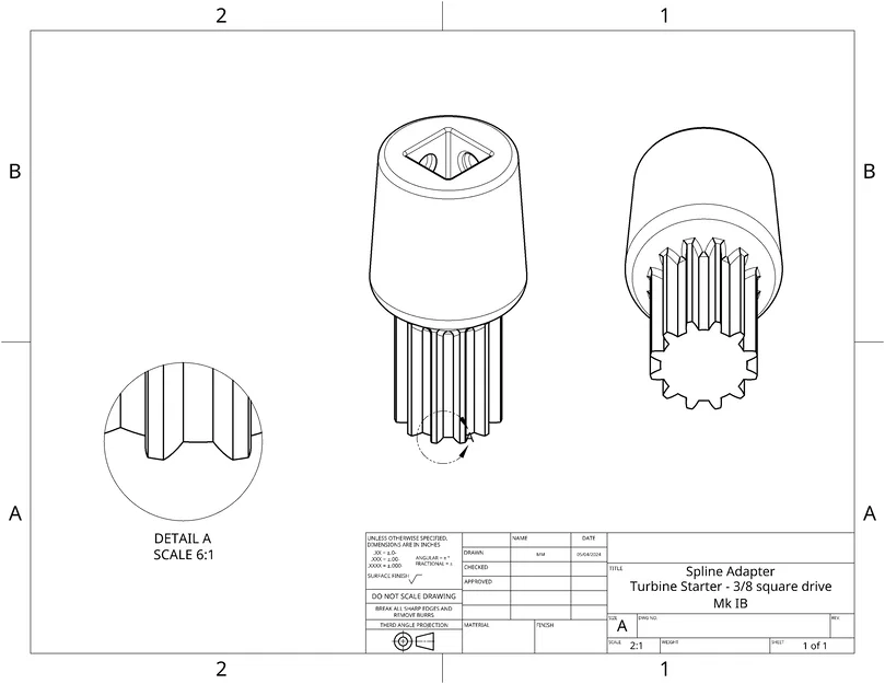 Adapter Splined 3/8 Drive - Image 5