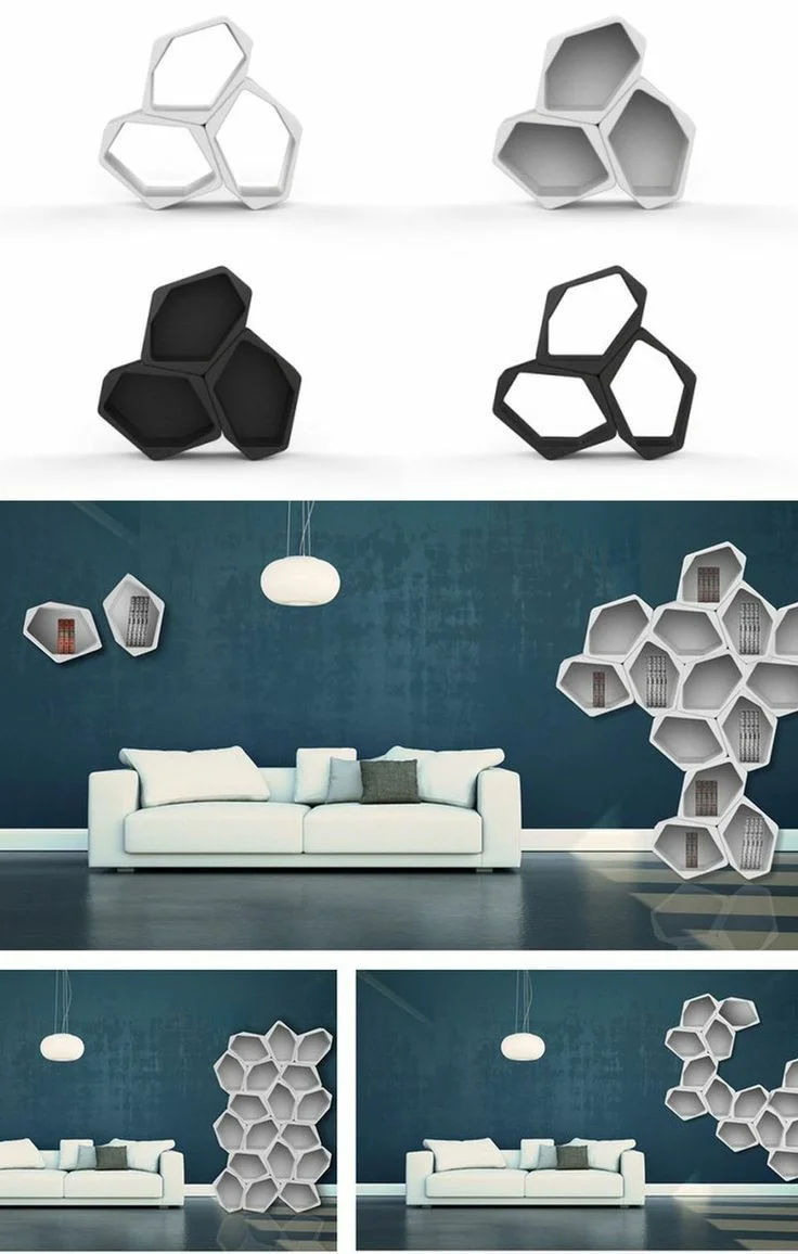 Mẫu kệ lưu trữ thông minh 3D dạng lắp ghép lục giác… 1