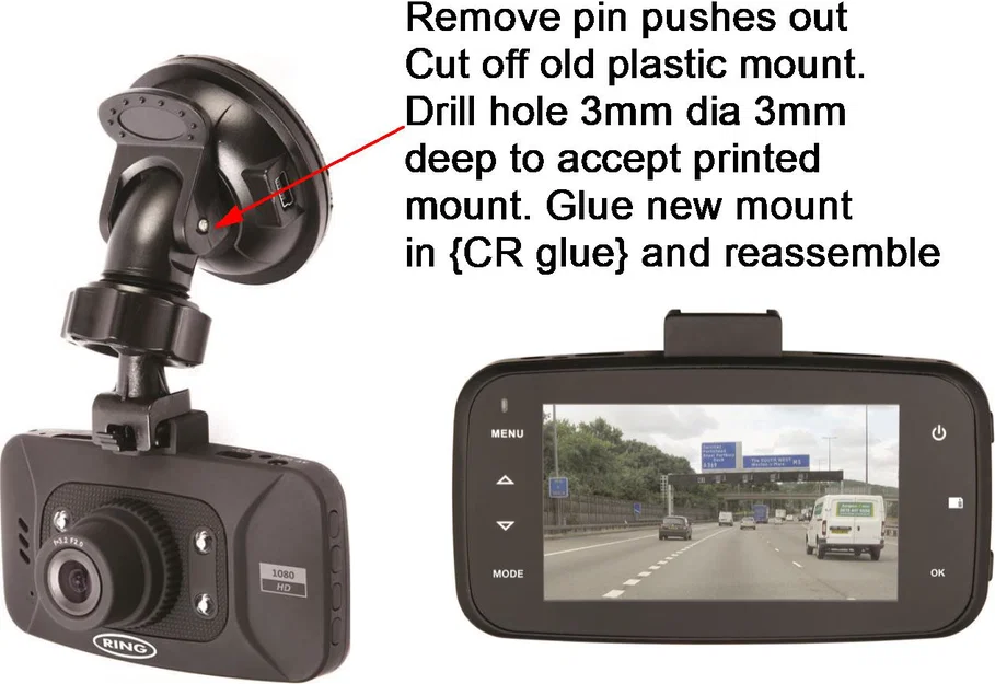 Ngàm thay thế cho Ring Dashcam (Ring Dashcam mount replacement) - Image 2
