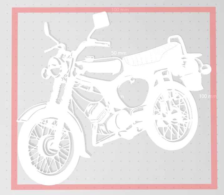 Mô hình xe máy Simson 2D trang trí tường phong cách cổ điển - Image 1
