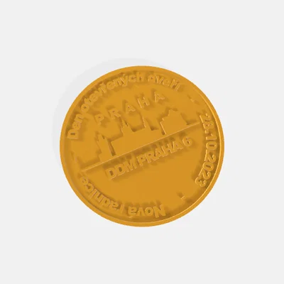 Đồng xu kỷ niệm thiết kế Praha 6 - Mẫu in 3D tinh xảo
