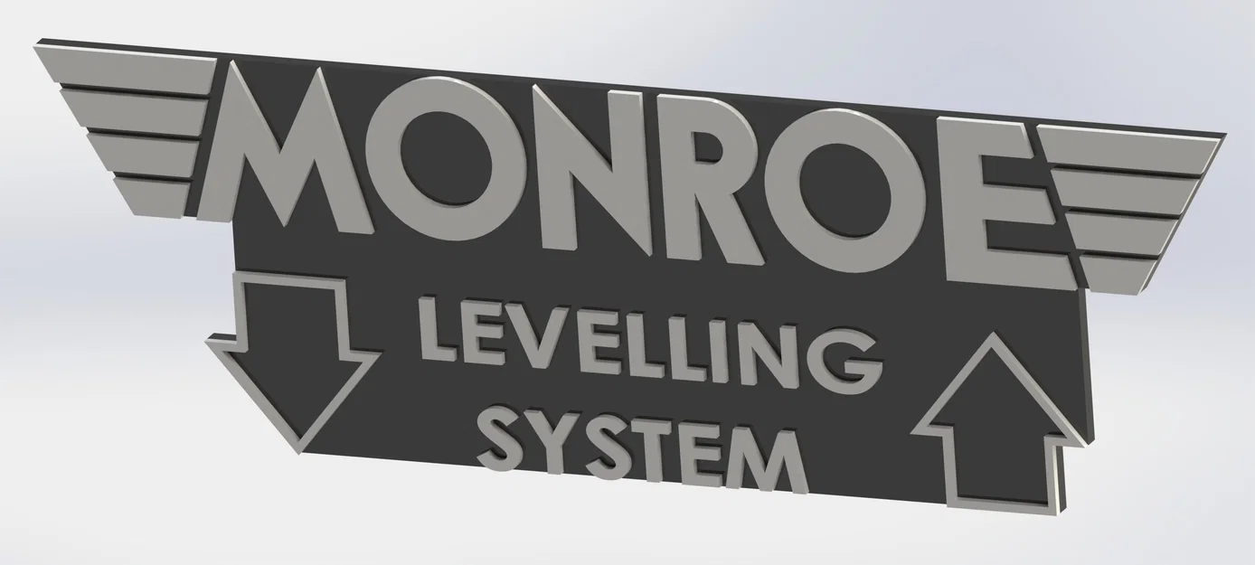 Mô hình 3D Logo MONROE Levelling System Cổ Điển Trang Trí Gara - Image 1