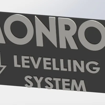 Mô hình 3D Logo MONROE Levelling System Cổ Điển Trang Trí Gara
