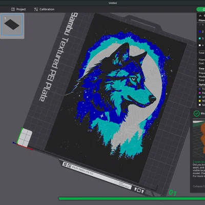 Blue Wolf - Tranh treo tường 3D nghệ thuật ấn tượng bằng kỹ thuật HueForge