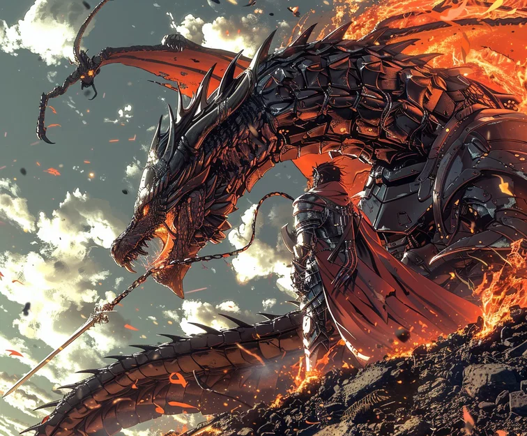 Bức tranh 3D HueForge Rồng Burning Skyes ấn tượng - Image 1