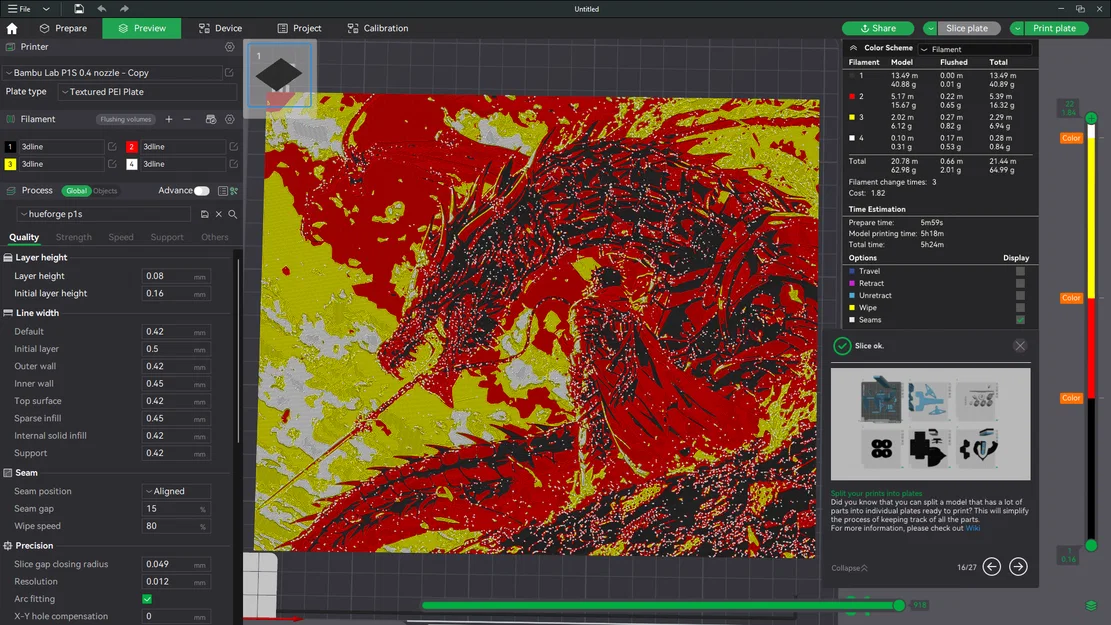Bức tranh 3D HueForge Rồng Burning Skyes ấn tượng - Image 3