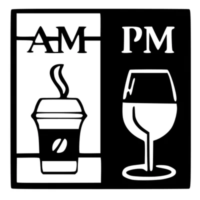 Mẫu in 3D biển hiệu trang trí AM PM Coffee & Wine sáng tạo