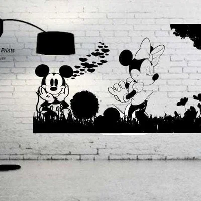 Eternal Love: Tranh treo tường 2D lãng mạn thiên nhiên Mickey & Minnie