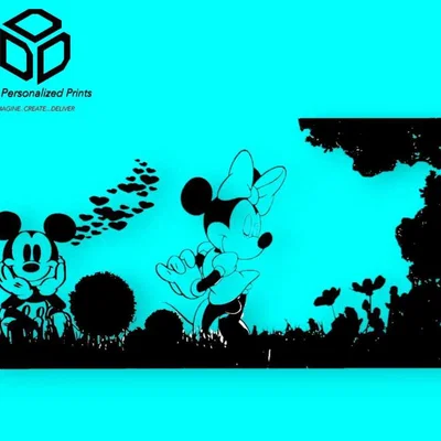 Eternal Love: Tranh treo tường 2D lãng mạn thiên nhiên Mickey & Minnie