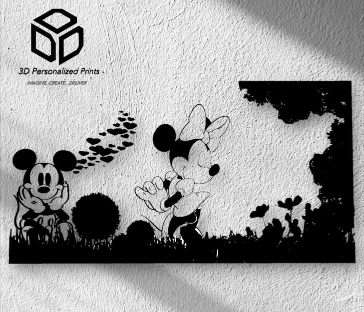 Eternal Love: Tranh treo tường 2D lãng mạn thiên nhiên Mickey & Minnie - Image 4