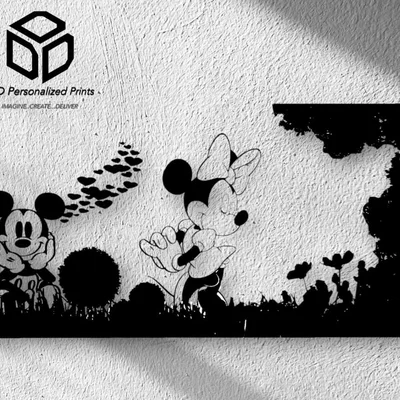 Eternal Love: Tranh treo tường 2D lãng mạn thiên nhiên Mickey & Minnie
