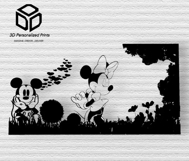 Eternal Love: Tranh treo tường 2D lãng mạn thiên nhiên Mickey & Minnie - Image 5