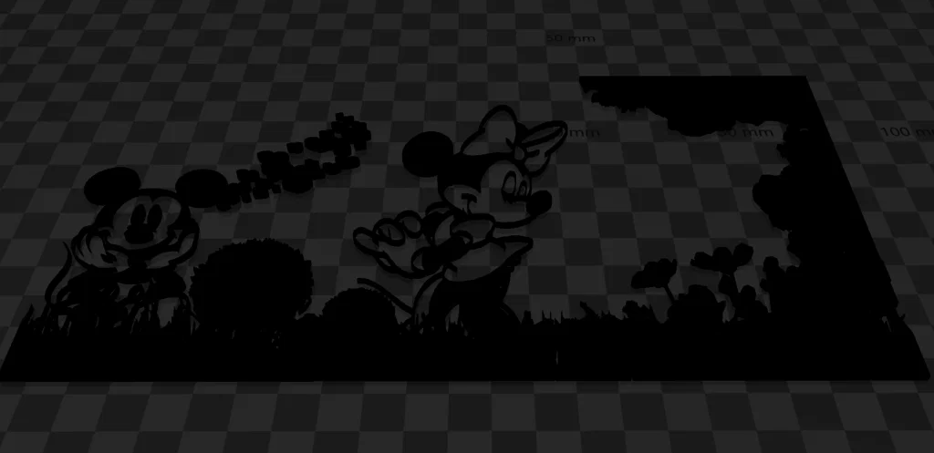 Eternal Love: Tranh treo tường 2D lãng mạn thiên nhiên Mickey & Minnie - Image 6