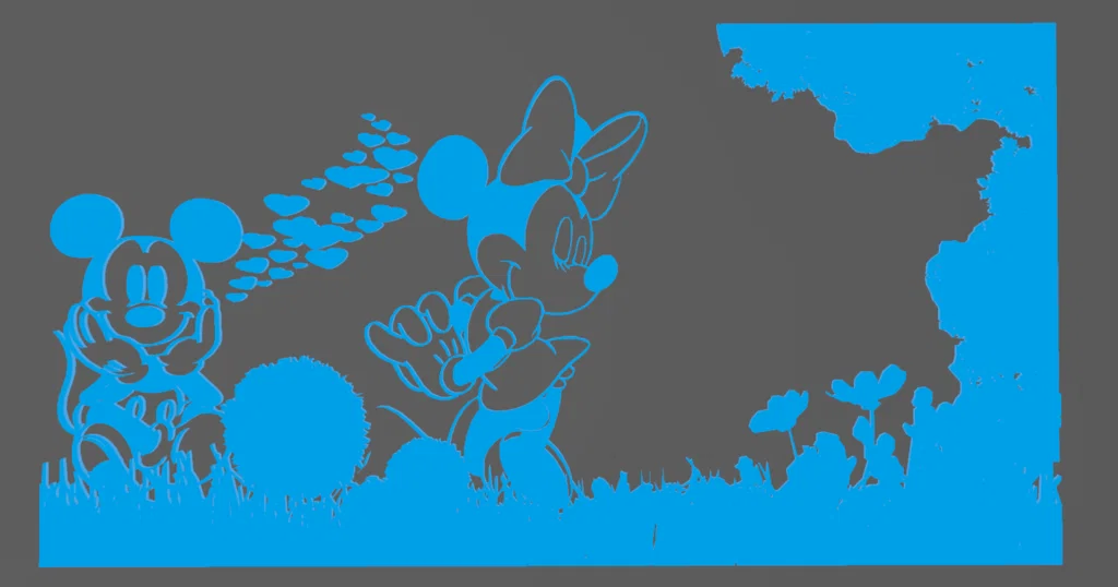 Eternal Love: Tranh treo tường 2D lãng mạn thiên nhiên Mickey & Minnie - Image 8