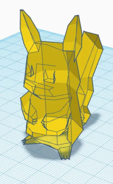 Mô hình 3D Pikachu phong cách Low Poly ấn tượng - Image 1