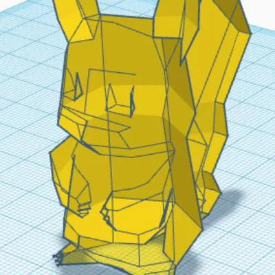 Mô hình 3D Pikachu phong cách Low Poly ấn tượng