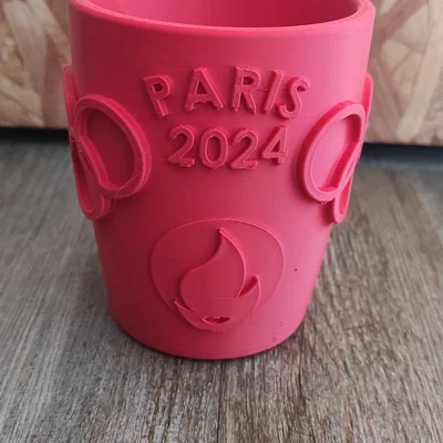 Mẫu in 3D cốc lưu niệm Paris 2024 độc đáo
