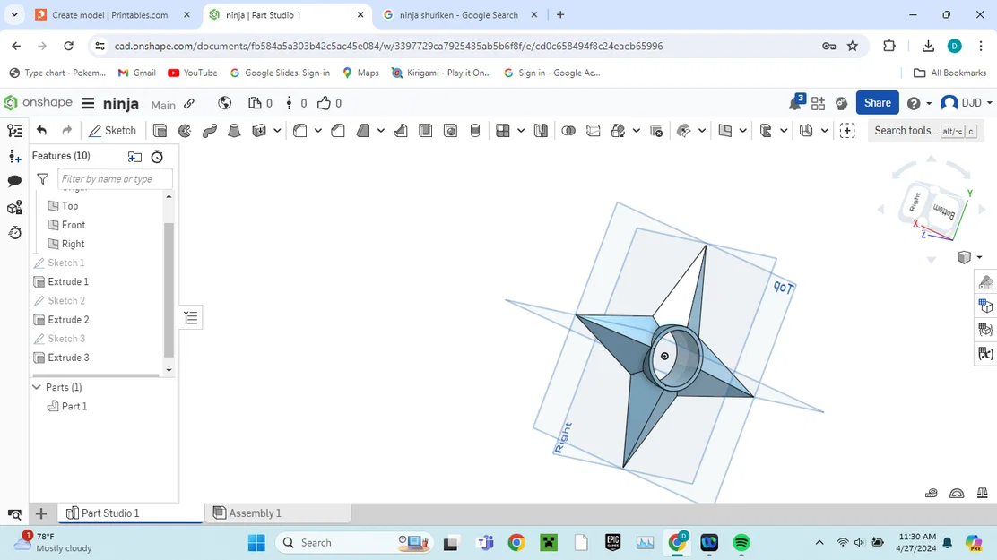 Mô hình phi tiêu Ninja (Shuriken) in 3D cực chất - Image 1