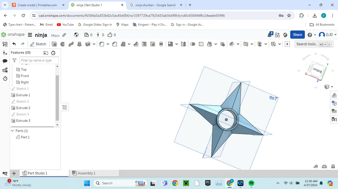 Mô hình phi tiêu Ninja (Shuriken) in 3D cực chất - Image 3