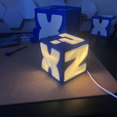 Mô hình đèn trang trí XWHYZ Cube in 3D độc đáo