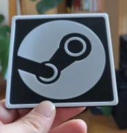 Miếng lót ly Steam Logo in 3D trang trí góc máy tính siêu đẹp - Image 1