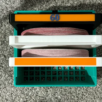 Khay sắp xếp giấy nhám 5 inch (Sanding Disc Tray Organizer) in 3D