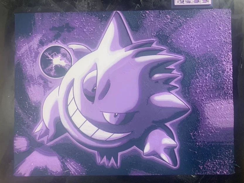 Tranh in 3D Gengar Shadowball phong cách Hueforge tuyệt đẹp - Image 1
