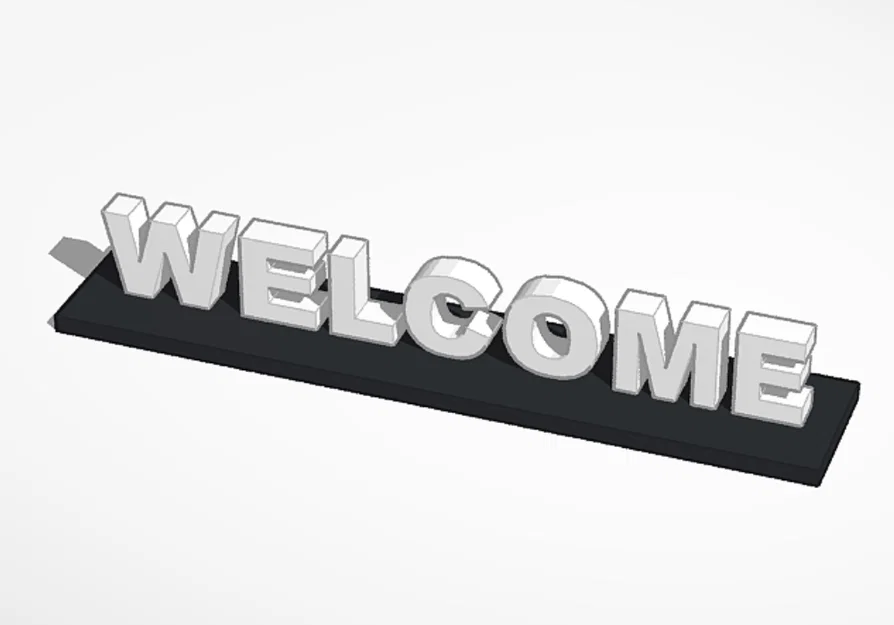 Mẫu in 3D Bảng chữ Welcome trang trí để bàn độc đáo - Image 1