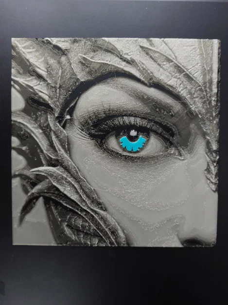 Hueforge Dragon rider with blue eye - Image 1