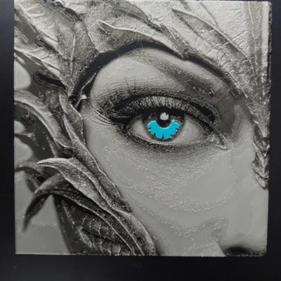 Hueforge Dragon rider with blue eye