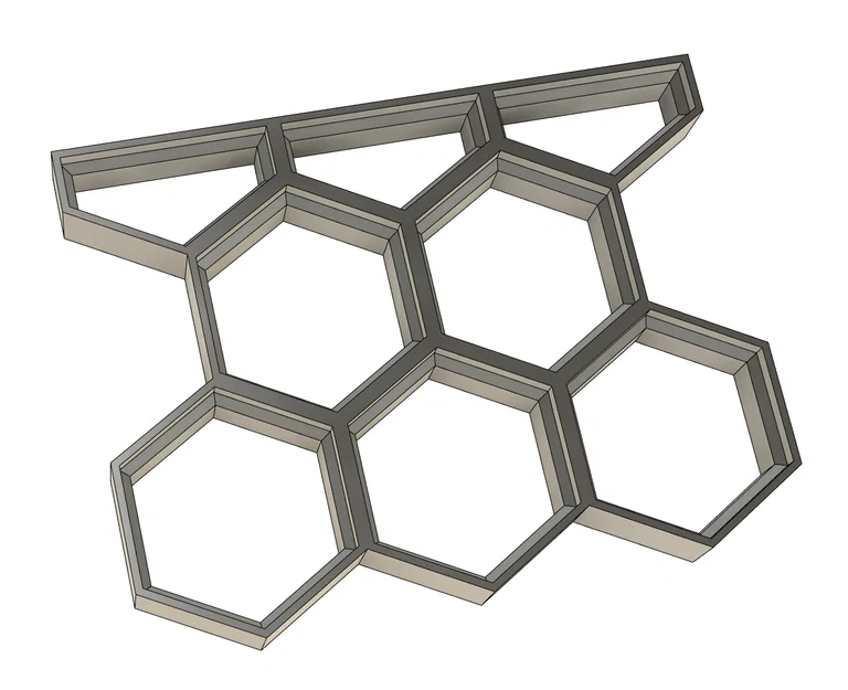 Tấm lưới tổ ong module (HEX_BORDER_VERTICAL_FEMELLE_3odd) in 3D - Image 2