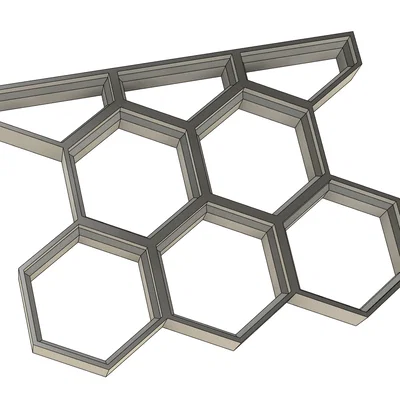 Tấm lưới tổ ong module (HEX_BORDER_VERTICAL_FEMELLE_3odd) in 3D