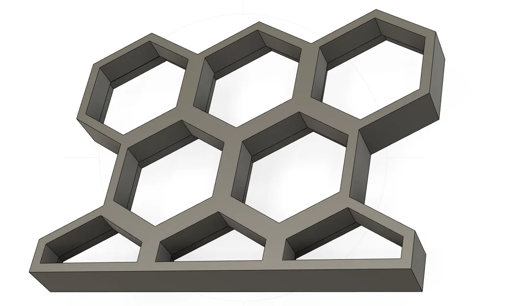 Tấm lưới tổ ong module (HEX_BORDER_VERTICAL_FEMELLE_3odd) in 3D - Image 3