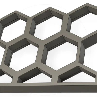 Tấm lưới tổ ong module (HEX_BORDER_VERTICAL_FEMELLE_3odd) in 3D