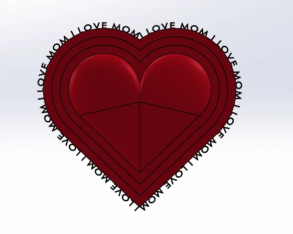 Mô hình trái tim 3D I LOVE MOM - Quà tặng ý nghĩa cho mẹ - Image 1