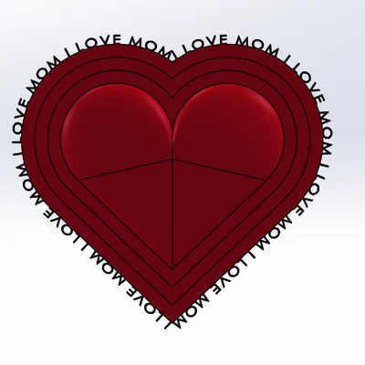 Mô hình trái tim 3D I LOVE MOM - Quà tặng ý nghĩa cho mẹ