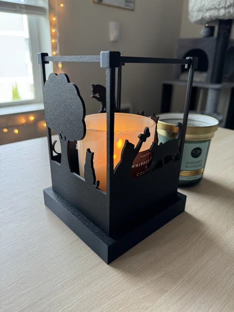 Lồng đèn trang trí hình mèo - Mẫu in 3D dễ thương cho nến thơm - Image 1