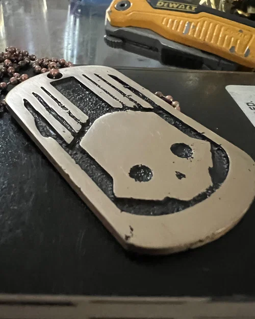 Mẫu in 3D Helldivers Dogtag tối ưu cho đúc kim loại (Sand Casting) - Image 1