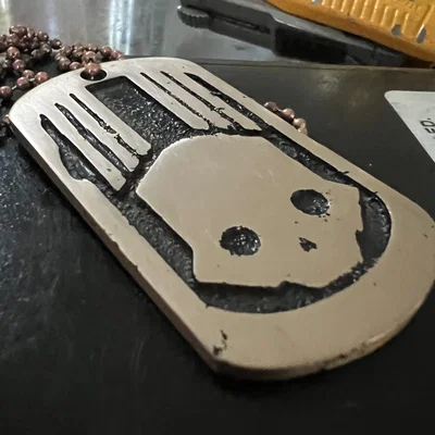 Mẫu in 3D Helldivers Dogtag tối ưu cho đúc kim loại (Sand Casting)