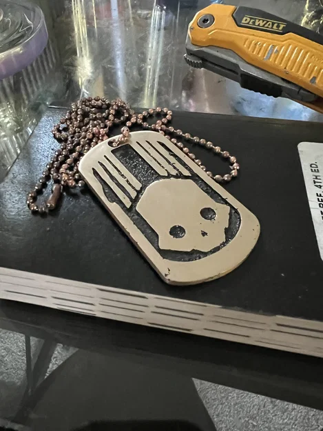 Mẫu in 3D Helldivers Dogtag tối ưu cho đúc kim loại (Sand Casting) - Image 2