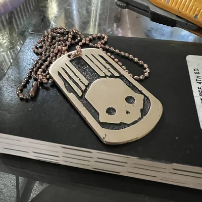 Mẫu in 3D Helldivers Dogtag tối ưu cho đúc kim loại (Sand Casting)