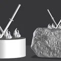 Mô hình trang trí 3D Katana rực lửa đầy ấn tượng - Thumbnail 1