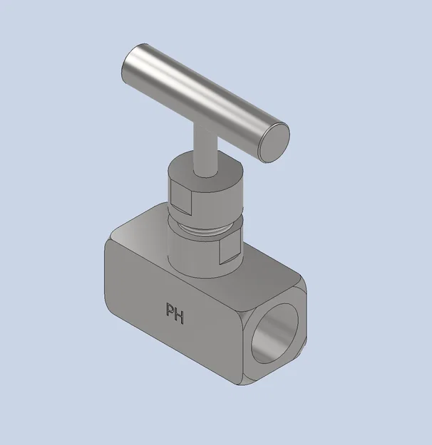 Mô hình 3D Van kim 1/2 inch (Needle Valve) chi tiết sắc nét - Image 1