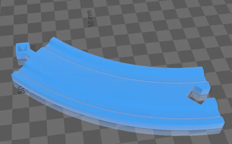Đường ray xe lửa cong 3D cho bộ đồ chơi lắp ráp - Image 1