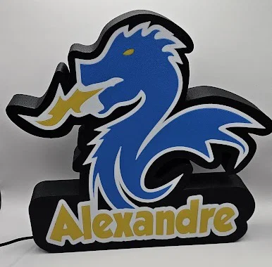 Mẫu đèn 3D Porto Name Lamp tùy chỉnh logo rồng độc đáo - Image 1