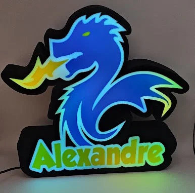 Mẫu đèn 3D Porto Name Lamp tùy chỉnh logo rồng độc đáo - Image 4