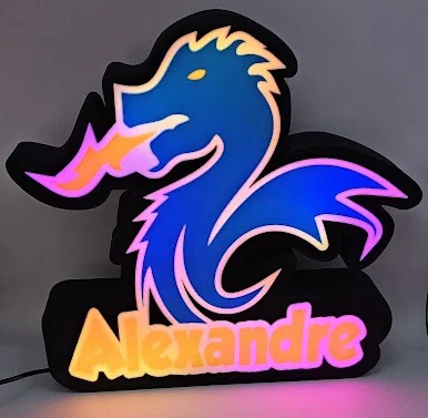 Mẫu đèn 3D Porto Name Lamp tùy chỉnh logo rồng độc đáo - Image 6