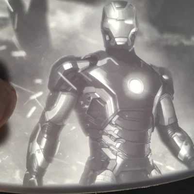 Mẫu in 3D tranh nổi Lithophane Iron Man cực chất cho máy in Resin