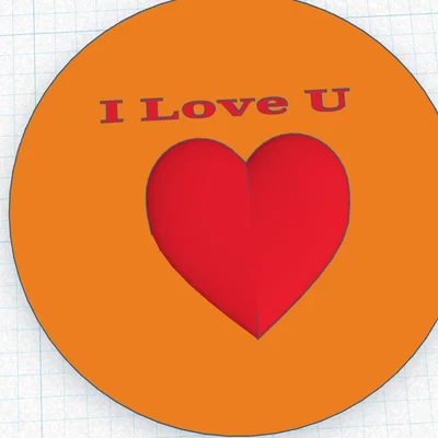 Đồng xu quà tặng I Love U - Mẫu 3D in ấn tình yêu lãng mạn